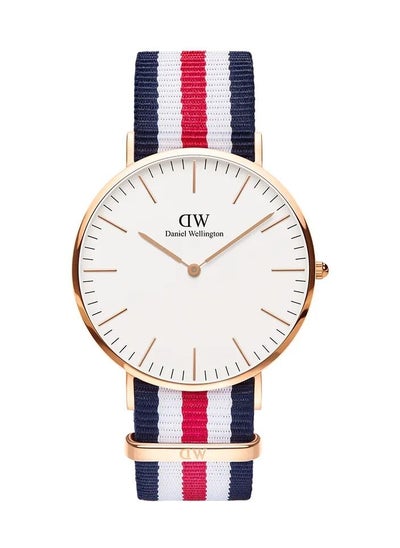 Buy Daniel Wellington Classic Canterbury 40mm Rose Gold Mens Watch with Mélange Nylon Strap in Saudi Arabia