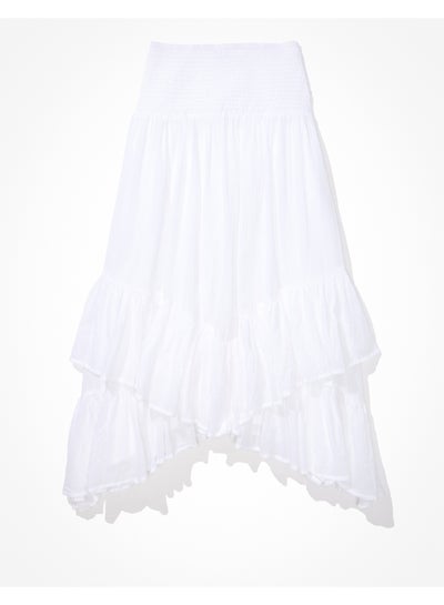 Buy AE Smocked High-Low Midi Skirt in Saudi Arabia