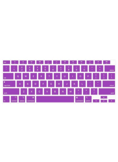 Buy US Layout Keyboard Cover for MacBook New Air 13-Inch Retina Display Touch ID Model A2179/A2337 Release 2020/2021 Purple in UAE