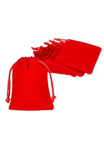 Buy 10 Pack Velvet Drawstring Bags For Christmas Wedding Gift Bags Velvet Cloth Jewelry Pouches (2.75” X 3.54” Red) in UAE