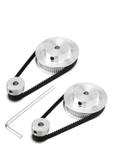 اشتري 3D Printer Aluminum Timing Belt Pulley Wheel, 2 Kit GT2 Synchronous Wheel 20 & 60 Teeth 5mm Bore, Aluminum Timing Pulley with 2 pcs Length 200mm Width 6mm Belt (bore 5mm (2pcs a Set)) في السعودية