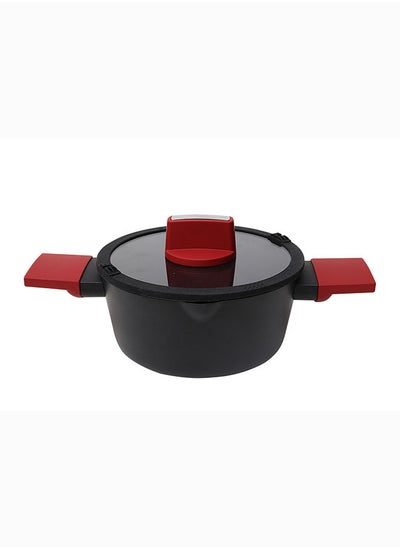 Buy Betty Crocker Non-Stick Casserole & Glass Lid 28Cm Black in Saudi Arabia