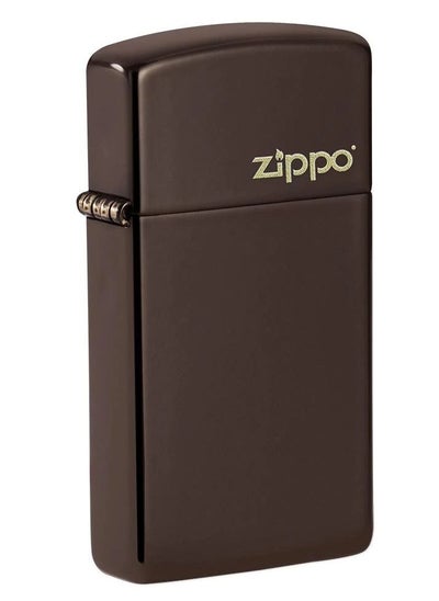 اشتري Zippo 49266ZL Slim Brown Zippo Logo Brown Windproof Lighter في الامارات