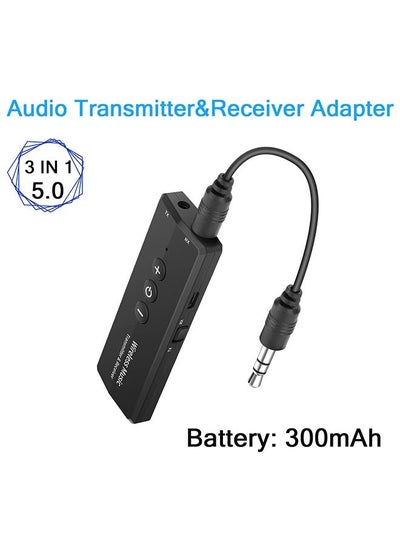 اشتري Bluetooth 5.0 Transmitter 3-in-1 Portable Wireless Bluetooth Transceiver Adapter في الامارات