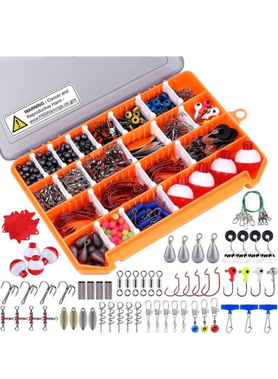Buy Fishing Accessories Kit, Fishing Tackle Kit with Tackle Box Including Fishing Weights Sinkers, Jig Hooks, Beads, Swivel Snap, Bobbers Float, Saltwater Freshwater Fishing Gear in Saudi Arabia