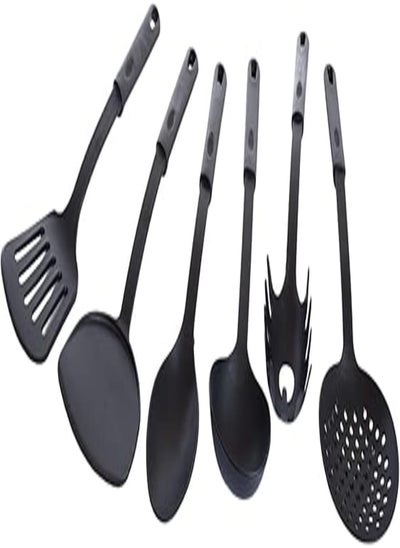 اشتري Plastic Food Scoop Set Of 6 Pieces With Hanging Holder Grey في مصر