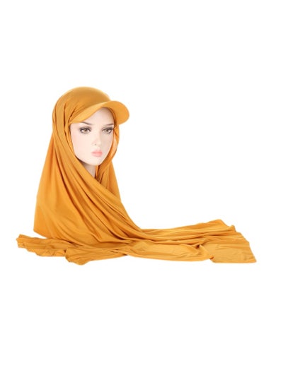 اشتري Solid Color Womens Muslim Headscarf Hat With Brim في الامارات