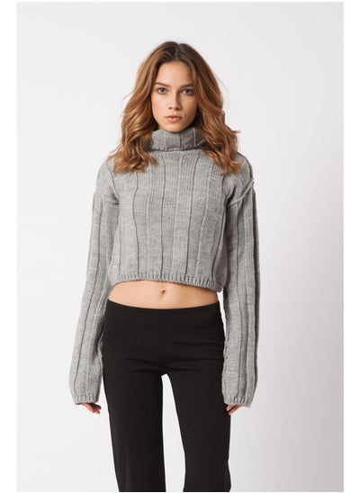 Buy Women Sweater Cropped Wide Rib in Egypt