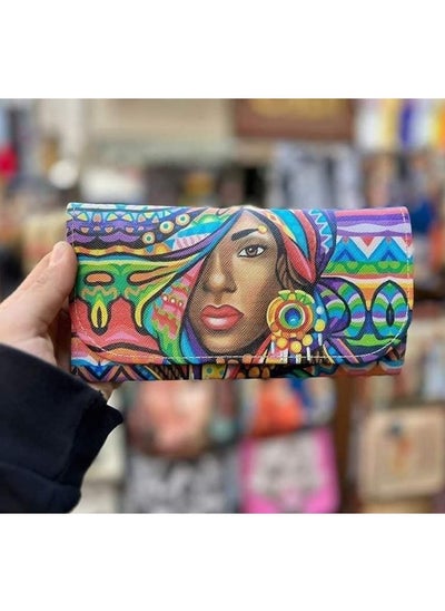 Buy Women's book and wallet, size 20*10 cm, leather wallet for women and girls for money, cards and mobile phones in various Pharaonic shapes, design No. 14 in Egypt