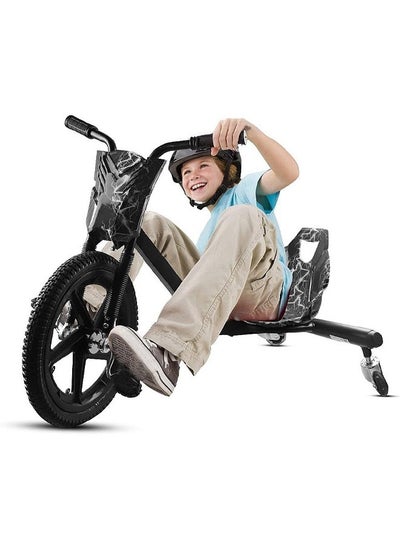 اشتري 360 Degree Pedal Drift Scooter Ride-On Toy for Children with 3 Wheels Black في السعودية