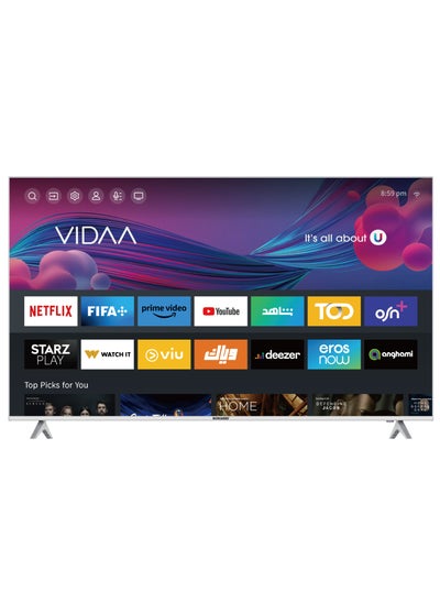 Buy 50 Inch Vidaa 4K Ultra Hd Smart Tv Frameless Design With Pre-Installed Apps Bluetooth Connectivity And Screen Sharing Function Wide Viewing Angle With Max Brightness Settings Led Smart Tv in UAE