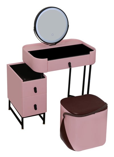 Buy Makeup Vanity Table Dressing Table With Drawers and LED light in UAE