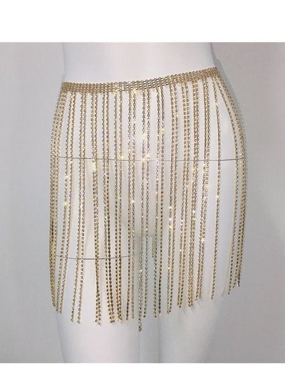 Buy Tassel waist chain skirt European and American women's clothing cross-border hot rhinestone pattern in Saudi Arabia