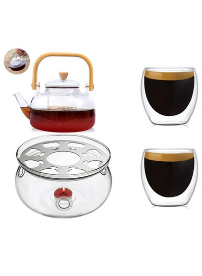 Buy Tea Set and Coffee With Heated Base and a Set of Two Cups in Saudi Arabia