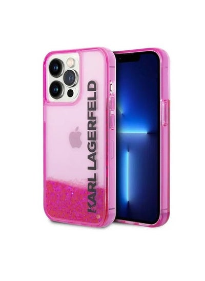 اشتري غطاء Karl Lagerfeld Liquid Glitter Elong لهاتف iPhone 14 Pro Max - وردي في الامارات