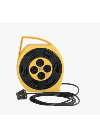 Buy GS-350 15 Meter Long Wire Power Socket 2200W with 4 Way Outlets / UK Plug / 50Hz Frequency / Portable Handle / Pure Copper Wire / Wire Storage / ABS + Copper Material / 10A Current / 250V Voltage - Yellow in UAE