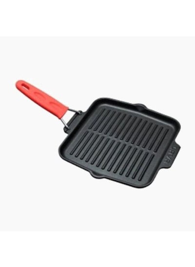 Buy Ribbed Surface Grill With Silicone Movable Handle in Egypt