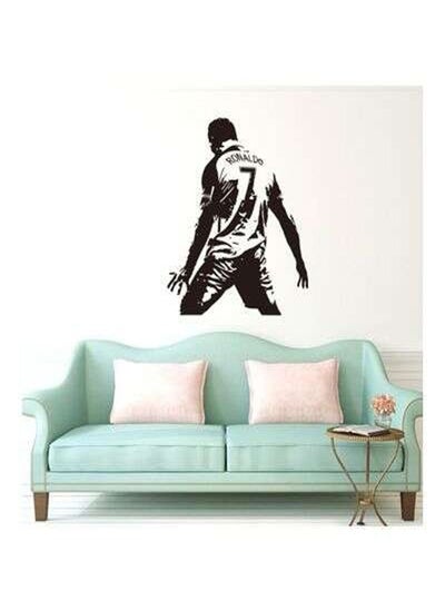 Buy Ronaldo Wall Sticker Black 40x60 centimeter in Saudi Arabia