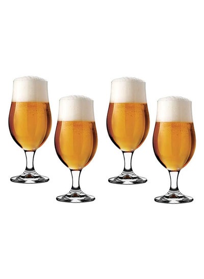 اشتري 4-Piece Royal Leerdam Artisan Stemmed Pilsner Glass Set 370ml في الامارات