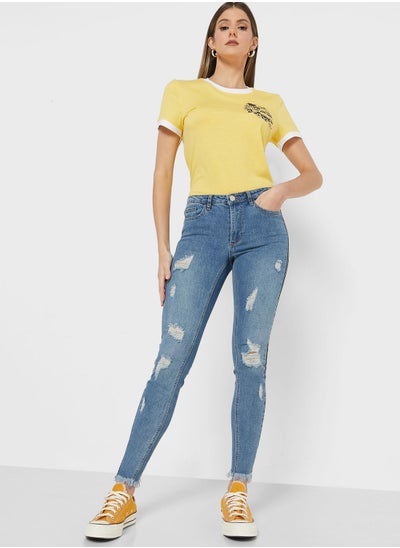 Buy Stripe Detail Skinny Fit Jeans in UAE