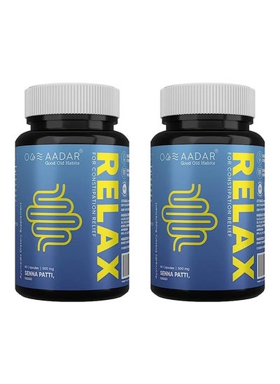 اشتري Relax Constipation Relief, Ayurvedic Digestion Support 60 Capsules, Pack of 2 في الامارات