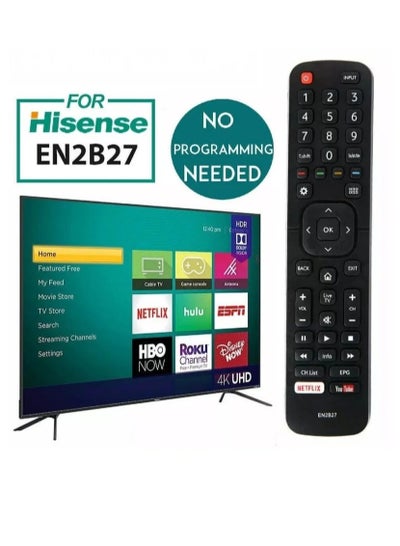 Buy ORIGINAL REMOTE CONTROL FOR HISENSE SMART TV ,  EN2B27 OEM EN-2B27 RC3394402/01 3139 238 Etc.. in UAE