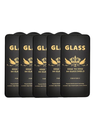 Buy G-Power 9H Tempered Glass Screen Protector Premium With Anti Scratch Layer And High Transparency For Iphone 11 Set Of 5 Pack 6.1" - Black in Egypt