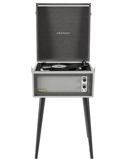 اشتري Crosley CR6233F-BK Dansette Bermuda Bluetooth in/Out Portable Vinyl Record Player Turntable with Aux-in, Black في الامارات