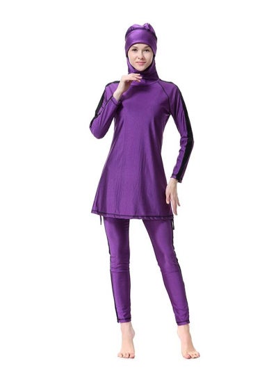 Buy Sun Protection Conservative Swimwear Burkinis Purple in UAE