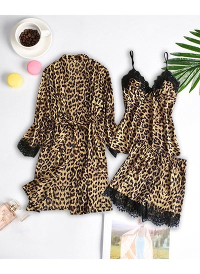 Buy Fashionable And Comfortable Leopard Pattern Lace Home Fur Set in UAE