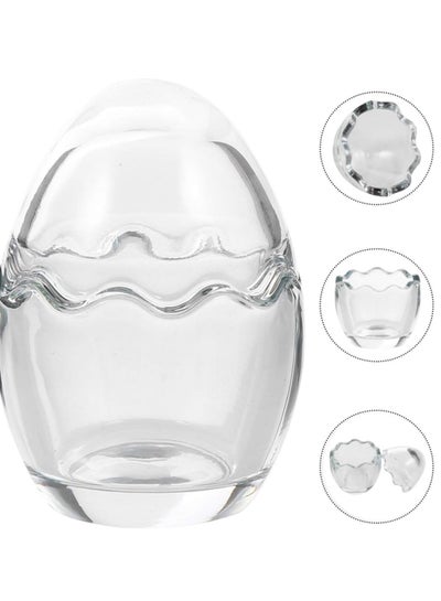 Buy Clear Glass Egg-Shaped Box Pack of 2 in Saudi Arabia