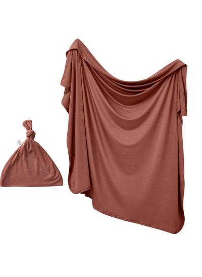 اشتري Stretchy Bamboo Spandex Swaddle & Hat- Chocolate في الامارات