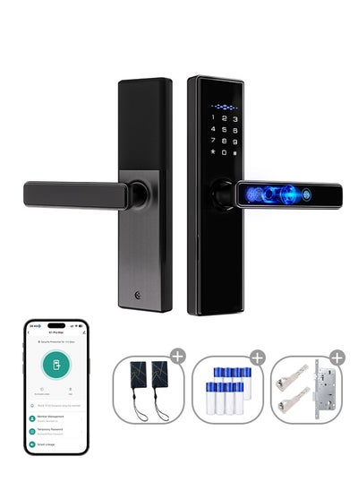 Buy Smart Lock , WiFi Door Lock with Tuya APP Control, Door Locks with Keypads, Auto Lock One Touch Unlock,Color black,4585 Mortise in UAE