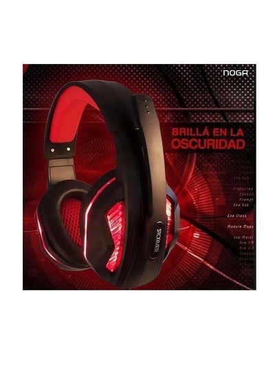 Buy GAMER HEADPHONES WITH MICROPHONE AND LEDS noga bold in Saudi Arabia