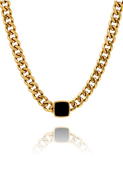 Buy The Black Stone Chain Necklace in UAE