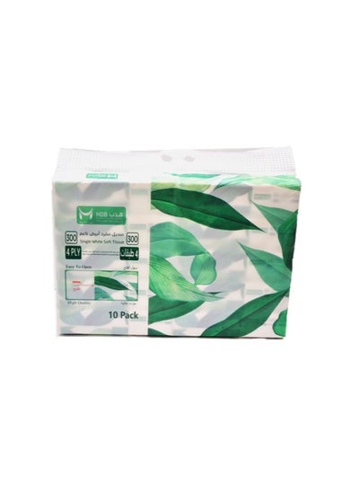 Buy Facial Tissue Pack Of 10 White 300 Sheets 4 ply in Saudi Arabia