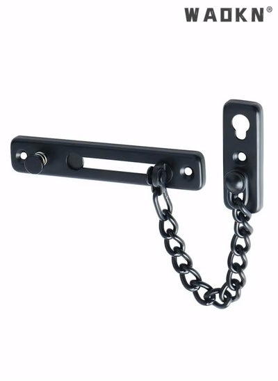 اشتري Stainless Steel Chain Door Guard with Spring Anti-Theft Press Lock, Punch Free Door Chain Lock, Bedroom Home Apartment Hotel Security Door Sliding Safety Chain Lock Stainless Steel Easy Installation في الامارات