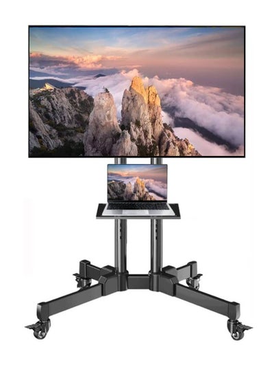 اشتري Rolling TV Floor Stand, Elegant Portable TV Stand With Upgraded Wheels For 32 to 75 Inch TVs, Tall Height Adjustable Mobile TV Stand For Bedroom, Corner, Dorm في الامارات