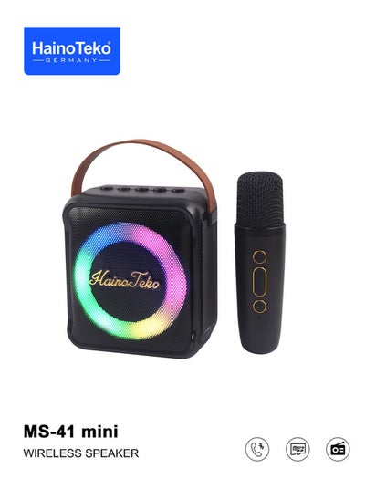 اشتري Haino Teko Germany MS 41 Mini Wireless Bluetooth Portable Speaker with Mic Black في الامارات