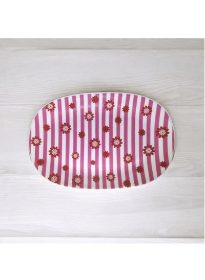 Buy Large Pink Oval Plate ( Heat Resistant ) 34 x 23 cm in Egypt