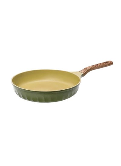 Buy FOUR SEASONS Olive Green Wood Fry Pan, 22cm, Suitable for induction & all stoves, Ultra Non-stick with added Durability, 100% Safe PFOA Free, DIE-Casting & Super Megastone Coating, Made in Korea in UAE