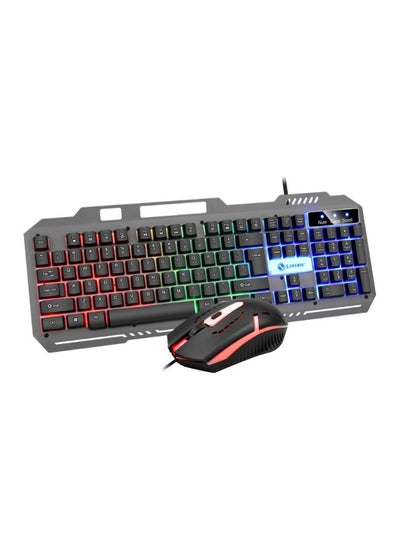 Buy Mechanical feel keyboard esports desktop notebook office game wired metal keyboard set/T25 metal set black in Saudi Arabia