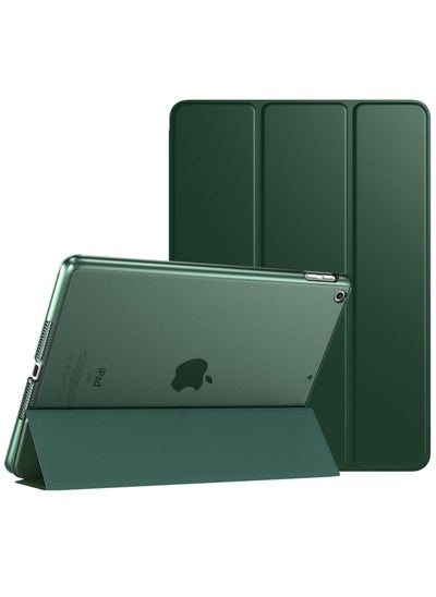 اشتري iPad 10.2 Case - Compatible with 9th Generation (2021), 8th Generation (2020), 7th Generation (2019) - Slim Translucent Hard PC Protective Smart Cover with Stand - Dark Green في الامارات