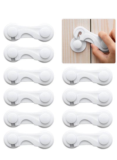 Buy 10 Pack Cabinet Locks for Babies, Child Safety Locks Drawer Locks Baby Proofing Baby Cabinet Safety Latches Kitchen System with Strong Adhesive Tape in Saudi Arabia