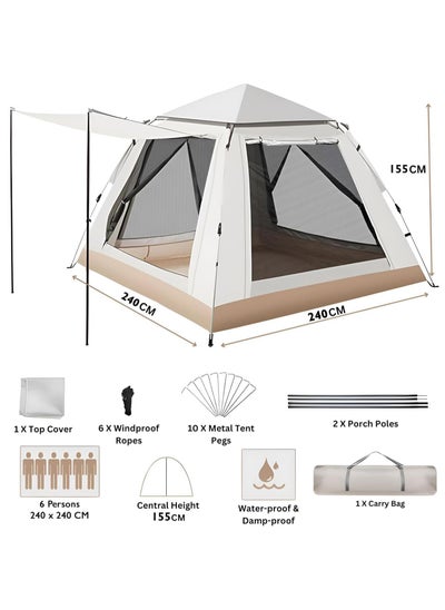 Buy Camping Tent - 5-8 Person Family Tent Instant Easy Set up Tent with Carry Bag, Waterproof Windproof Pop Up Tent for Camping, Hiking, Mountaineering in Saudi Arabia