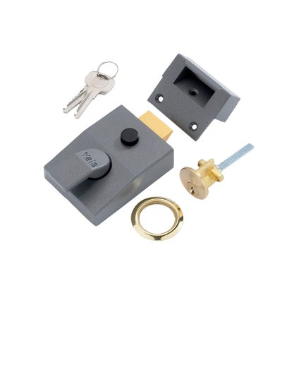 اشتري Yale P-89-DMG-PB-60 Deadlocking Nightlatch, 60 mm Backset, Automatic Deadlock, Dark Metallic Finish/Brass Cylinder, High Security, Outdoor lock, Front Door Latch في الامارات