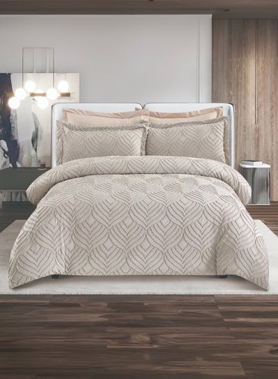 اشتري 8 Piece Comforter Set King Size All Season Everyday Use Bedding Set Extra Soft Microfiber 1 Comforter 1 Fitted Sheet 2 Pillow Sham 2 Pillow Case  2 Cushions  260 x 240 Cm في الامارات
