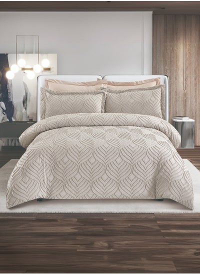 اشتري 8 Piece Comforter Set King Size All Season Everyday Use Bedding Set Extra Soft Microfiber 1 Comforter 1 Fitted Sheet 2 Pillow Sham 2 Pillow Case  2 Cushions  260 x 240 Cm في الامارات