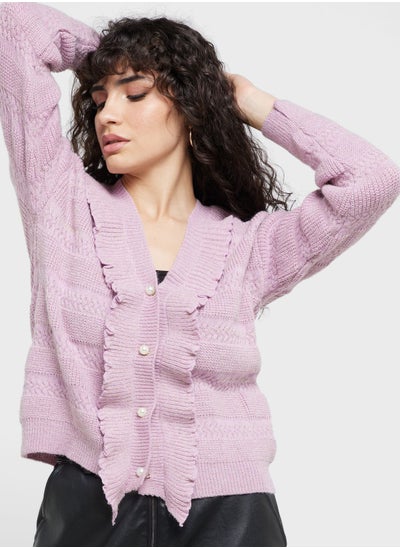 Buy Ruffle Front Cardigan in Saudi Arabia