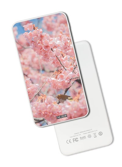 اشتري 10,000 mAh Super Fast Charging Ultra Compact Power Bank with Quick Charge & Power Delivery, Portable Charger For iPhone and Android Pink flowers في الامارات